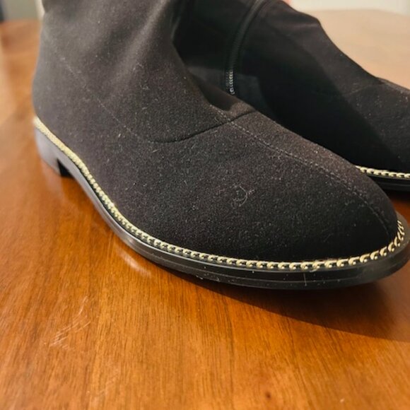 NWOT - DesignLab Over the Knee Stretch low heeled boots, Black, Ladies Size 7 - Picture 10 of 12